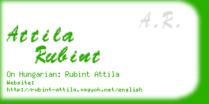 attila rubint business card